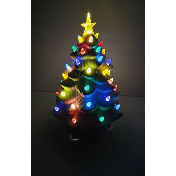 Mr Christmas Retro Nostalgic Ceramic White Lighted Christmas Tree Holiday 14” - Picture 8 of 16